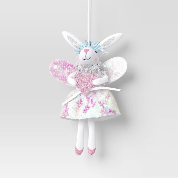 Accessories - Christmas nwt Pink Bunny with Wings Ornament